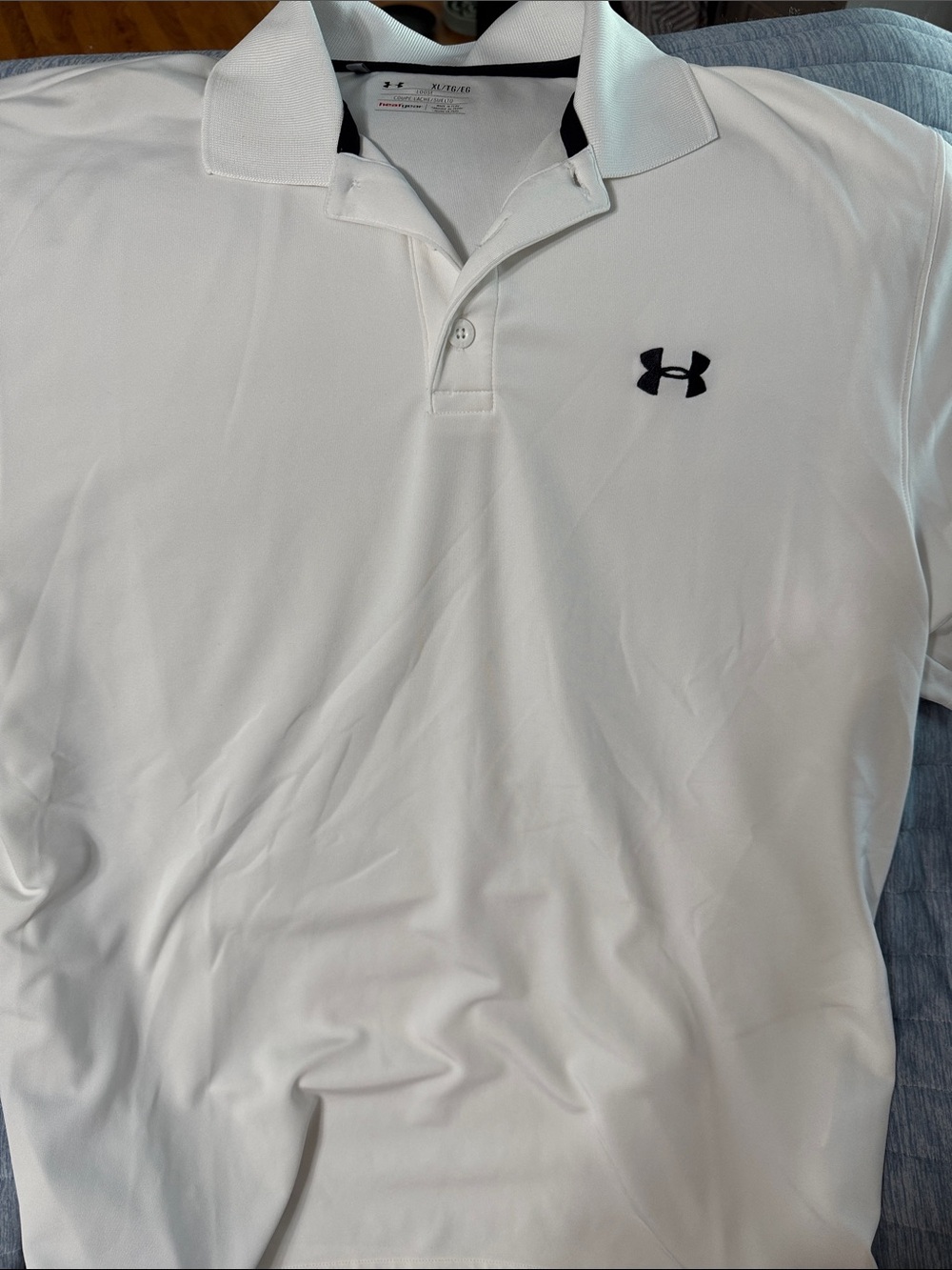 Under Armour White Polo with Black Logo
